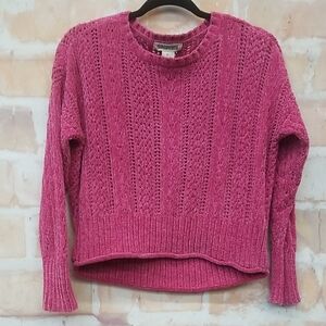 NWT COCOVIVE Size M Pink Cable Knit Sweater
